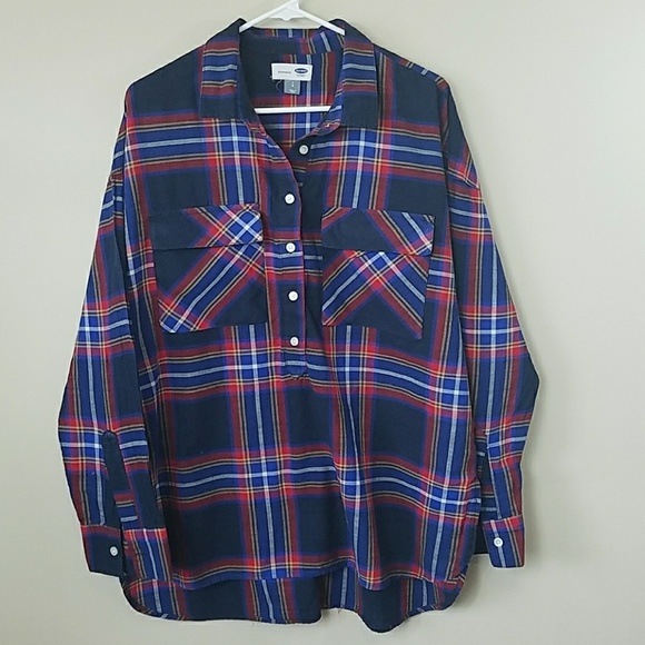 Old Navy Tops - Old Navy Boyfriend Fit Plaid Popover Shirt Old Navy Tops - Old Navy Boyfriend Fit Plaid Popover Shirt